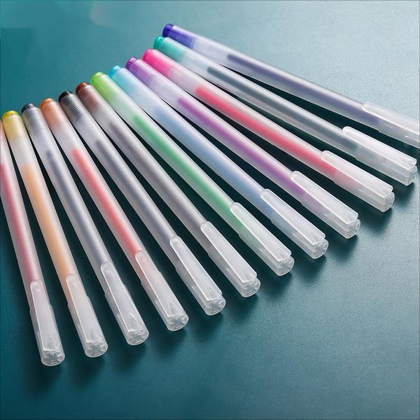 12 цветных гелевых ручек можно использовать в качестве нореализации цветовой граффити -ручки и студенческого приза