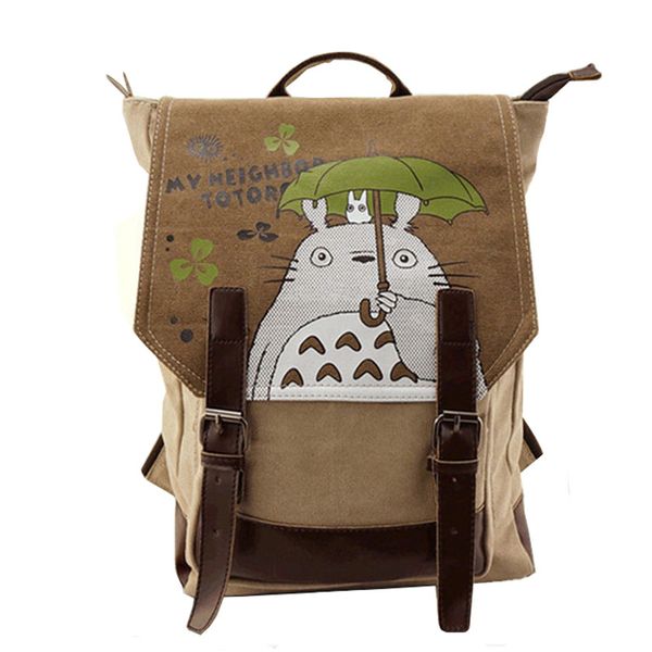 Zaino Donna Anime Totoro Neighbor Schoolbag uomo Natsume Girl flap bookbag ragazzo Tela Giappone studente bolsa feminina Sac A Do