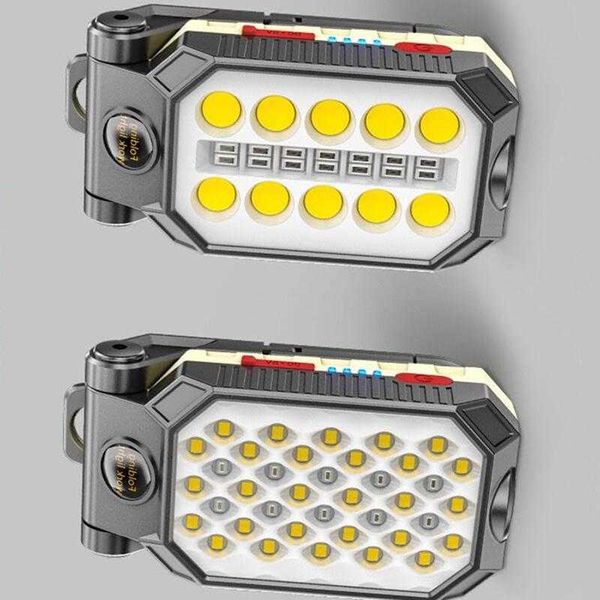 Torce Torce Drop Shipping Nuovo stile Portatile COB LED USB Torcia ricaricabile Gancio magnetico Lanterna da lavoro Torcia Batteria integrata L221014