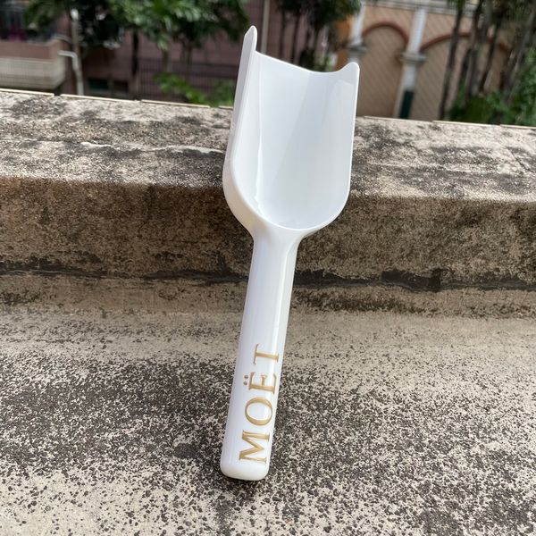 Utensílios de cozinha de plástico pequena colher de gelo colher branca para cubo de gelo pá moet chandon scoops248j