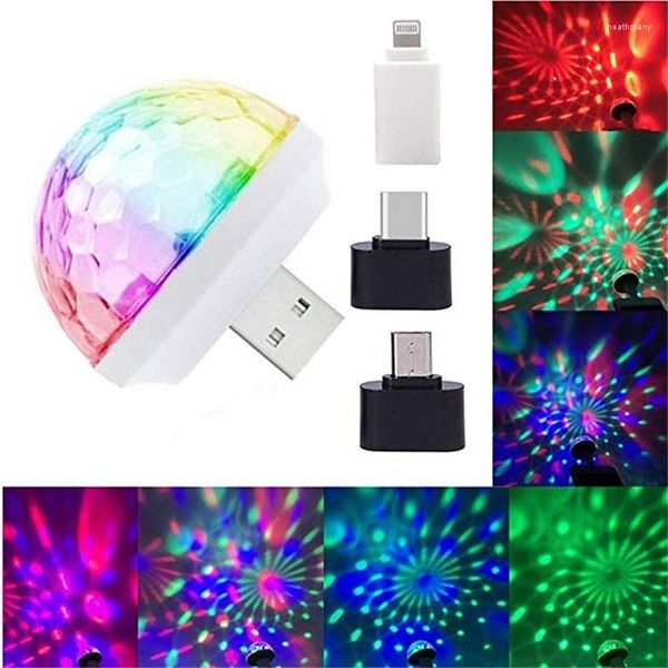 Gece Işıkları USB Mini Disco Taşınabilir Ev Partisi Işık DC 5V Güçlü LED Sahne Top DJ Aydınlatma Karaoke Noel