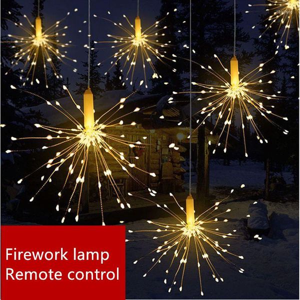 Decorações de Natal 120Leds Fireworks Garland Lights Controle remoto