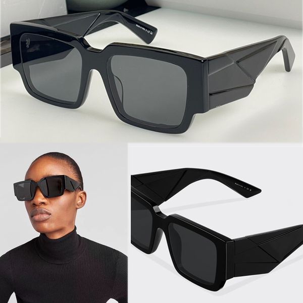 Черные леопардовые коричневые женские модные солнцезащитные очки для женщин с толстой ацетатной оправой, квадратные солнцезащитные очки с лазерной подписью, мужские солнцезащитные очки Symbole SPR12, летняя модная вечеринка Occhiali