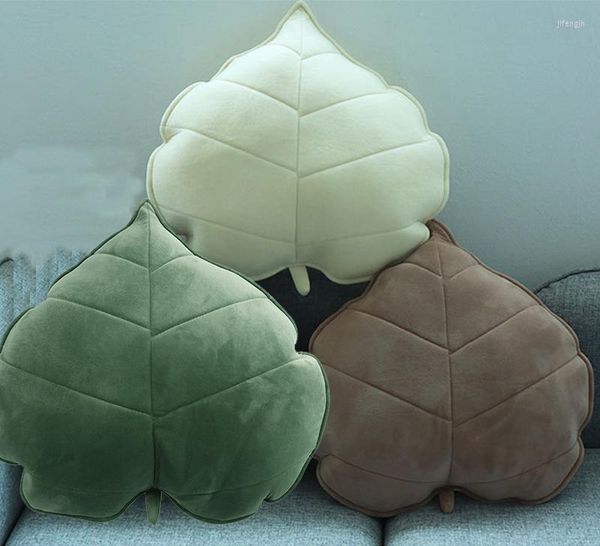 Cuscino a forma di foglia 3D Tiro a forma di foglia verde con foglie grandi S Letto per auto Decorativo per la decorazione domestica