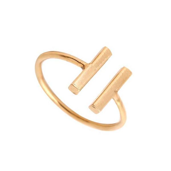 Band Rings Factory Price FashionDouble Bar Ring Gold Silver Rose Plated Gifts Fried amizade para mulheres pode misturar cor EFR033