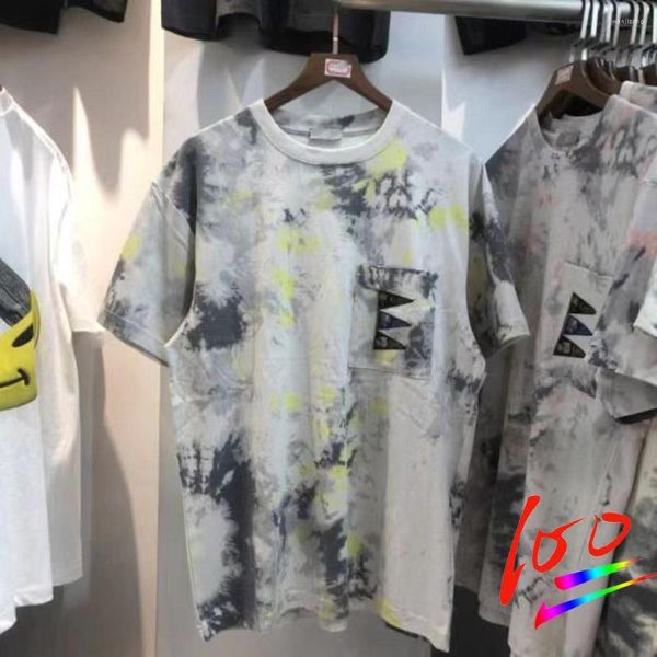 Magliette da uomo Tessuto pesante di alta qualità Kapital Indians Adesivo T-shirt Uomo Donna Moda Estate Tie Dye Marchio di abbigliamento Tops Tees