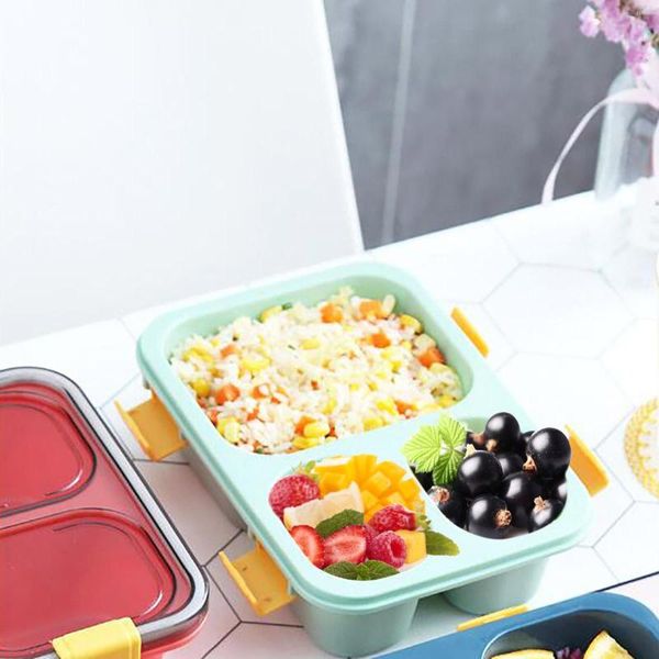 Set di stoviglie Bento Box per bambini con 4 scomparti per il pranzo giapponese Scatole ecologiche a prova di perdite Contenitori per la preparazione dei pasti Senza BPA