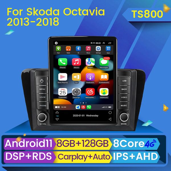 Android 11 Player Car DVD Radio Multimedia для Skoda Octavia 3 A7 2013-2018 Tesla Style Video Navigation Stereo GPS 2Din