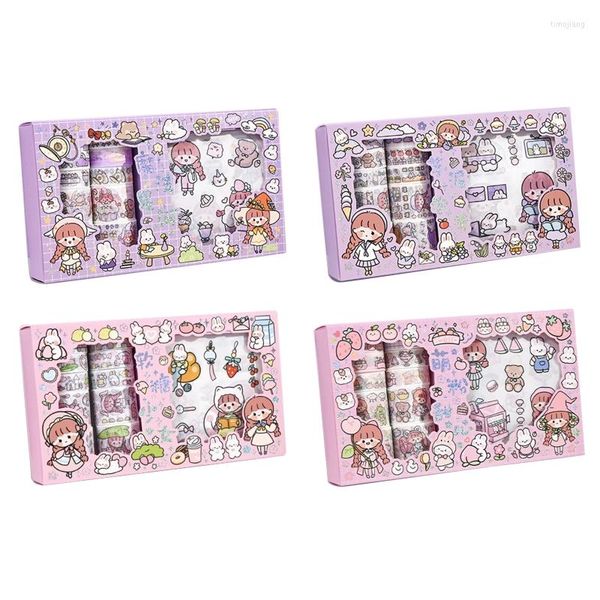 Praço de presente 1 pacote de fitas de máscara estética adesivos de scrapbooking de diy scrapbooking para meninas crianças artesanato diário planejador no bloco de notas