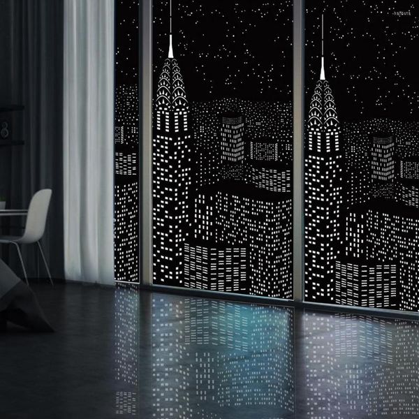 Занавес Black York Building Create Po Fashion 3d Night City Lights Luxury Blackout 7.0x3,5 фута