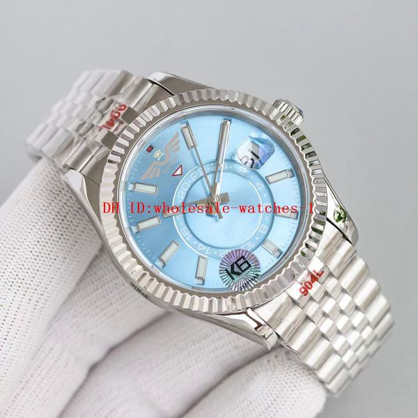 5 Star Super Watch TWF K6 9001 Automatikwerk Armbanduhr 42 mm 326933 Blauer Dail-Ring Comm GMT Month Work Saphir-Herrenuhren
