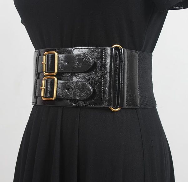 Cinture donna sexy corsetto nero primavera estate 2022 stilista doppia fibbia elastica elasticizzata cintura larga marrone
