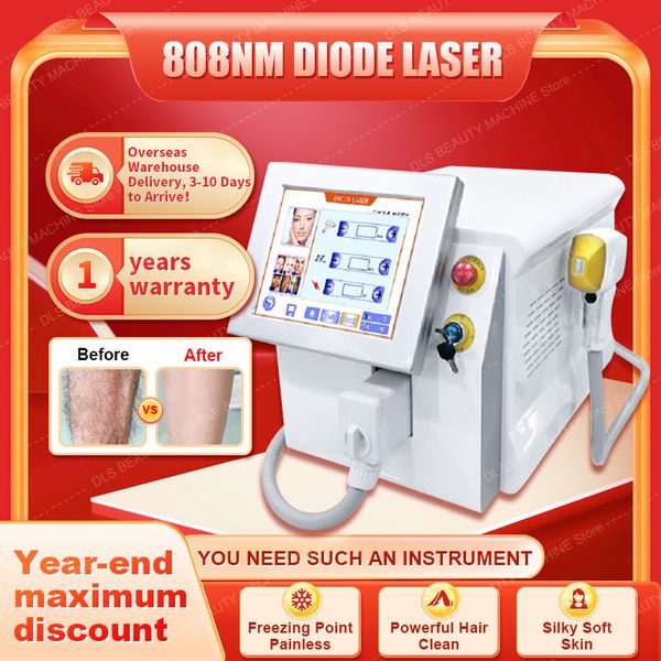 Nova máquina de depilação a laser de diodo 808nm 808 755 1064 rejuvenescimento da pele rápido para todas as cores de pele 20 milhões de tiros logotipo do OEM