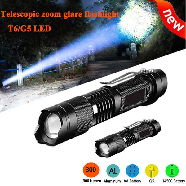 Torce Torce Torcia portatile 4 modalità di illuminazione Potente torcia a LED T6 Lega di alluminio super luminosa Outdoor Camping Tactical Flash Light L221014