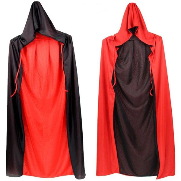 Vampire Capa Cape Decor Decor Stand-Up Collar Cap revers￭vel para traje de cosplay de Halloween