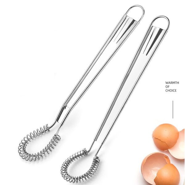 Frusta in acciaio inossidabile Sbattitore a molla Cucchiaio da cucina Uova Salse Miele Crema Miscelazione Gadget da cucina Strumenti di cottura LX5192