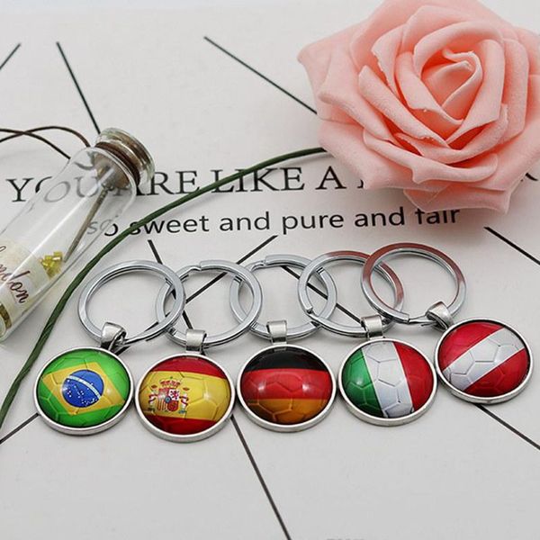 Colecionável 2022 Copa do Mundo Kichain Futebol Keyrings 32 Teams Fãs de futebol de souvenir Promoção Presentes Brasil Brasil Ring Holder 10pcs/lote SJB