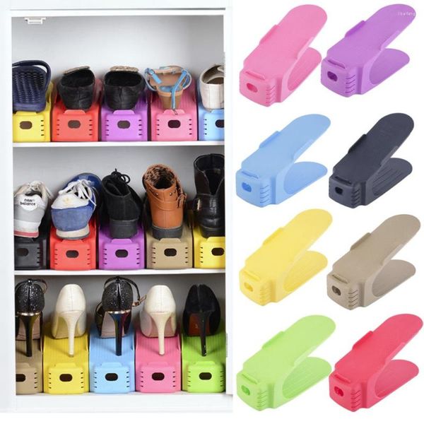 Kleidung Lagerung Mode Schuh Racks Moderne Doppel Reinigung Schuhe Rack Wohnzimmer Praktische Schuhkarton Organizer Stehen Regal33