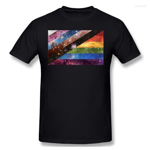 Camisetas masculinas camisetas masculinas bandeira orgulho designs galaxy edição básica de manga curta de manga curta casual r333 tees EUA tamanho