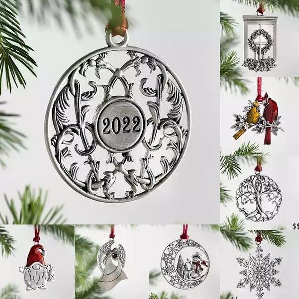 Decorações de Natal por atacado vários estilos pingentes de metal retro pendurados decoração de árvores de luxo jnb16446