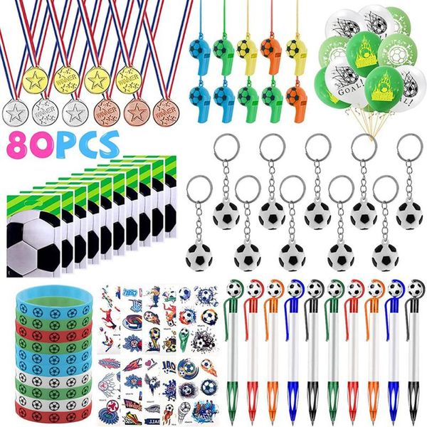 Koleksiyon 2022 Dünya Kupası Futbol Tezahürat Seti, Kid Pinata Partisi için Bilek Bant Sticker Whistle Anahtar zinciri SJB