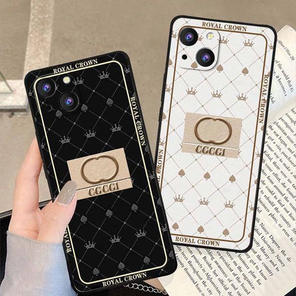 Luxurys Designer iPhone 13 Caso de telefone Phonecases pretas brancas para 13Promax 13ro PhoneCases premium G Letras impressas casal bonito