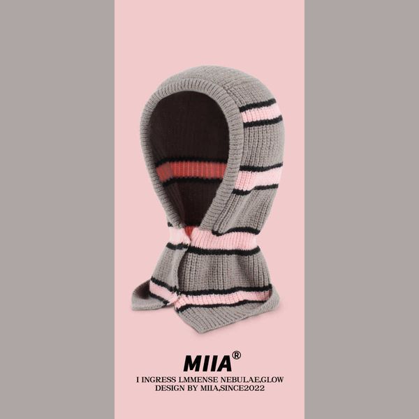 Caps Maschere ciclistica Balaclava Bernelli a strisce da lavoro da donna Cappello Cappello Autunno Inverno inverno Stegani di lana antiventole unisex Maschera monopezzo L221014