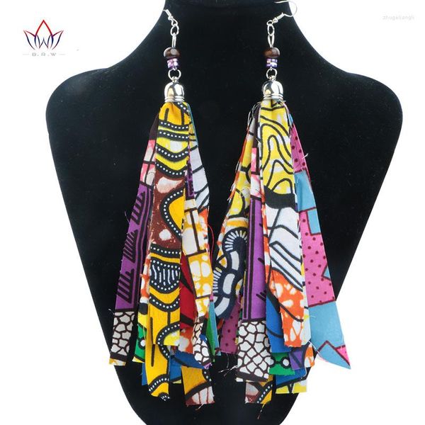 Brincos Dangle 2022 Moda Africana For Women Tassels feitos à mão Bedring Africa Print Wax Fabric Acessórios WYB29