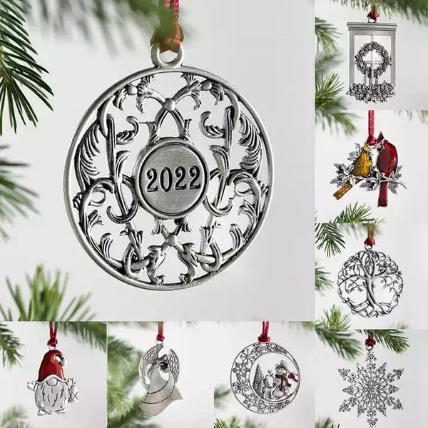 Decorações de Natal por atacado vários estilos pingentes de metal retro pendurados decoração de árvores de luxo rrb16446