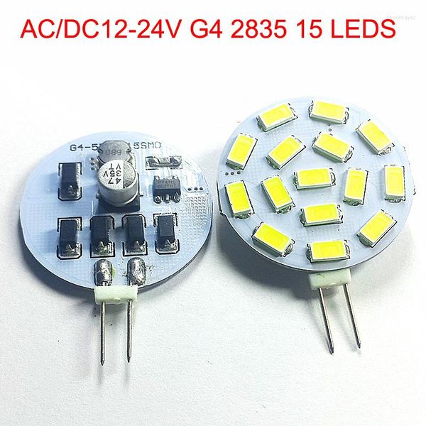 10pcs AC DC12V 24V G4 LED BULB MINI Spotlight 2835 15 LEDS Cristal de lustre de luz de milho 3W Substitua 30w Halogen