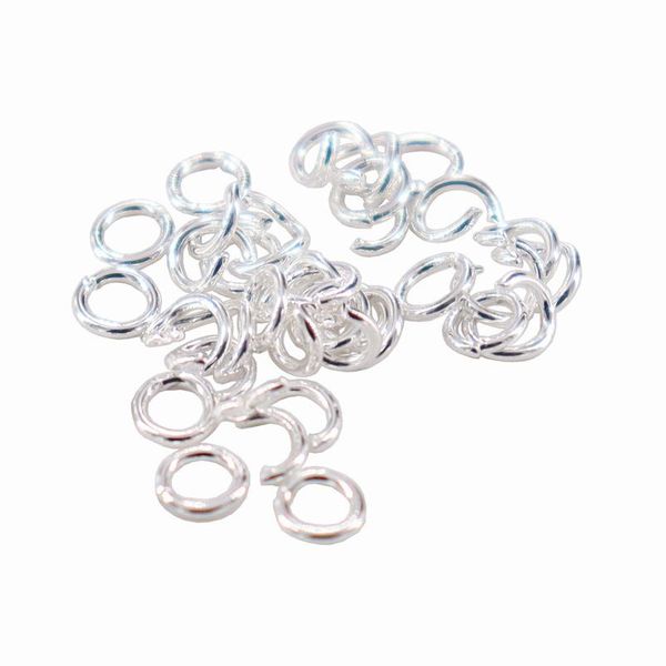 Ringos de salto de a￧o inoxid￡vel de cor prata de prata 50pcs-1000pcs/lote de colar de colar de lotes pe￧as de correntes de acess￳rios