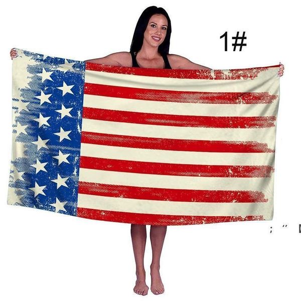 Mikrofaser-Strandtuch, amerikanische Flagge, Badetücher, Digitaldruck, Sonnenschutz, weich, saugfähig, verschiedene Muster, RRA583