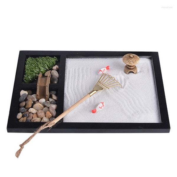 Decoratieve beeldjes Zen Garden Sand Meditation Peaceful Relax Decoration Set Spirituele Boeddha Wierookbrander Feng Shui Yoga Decor