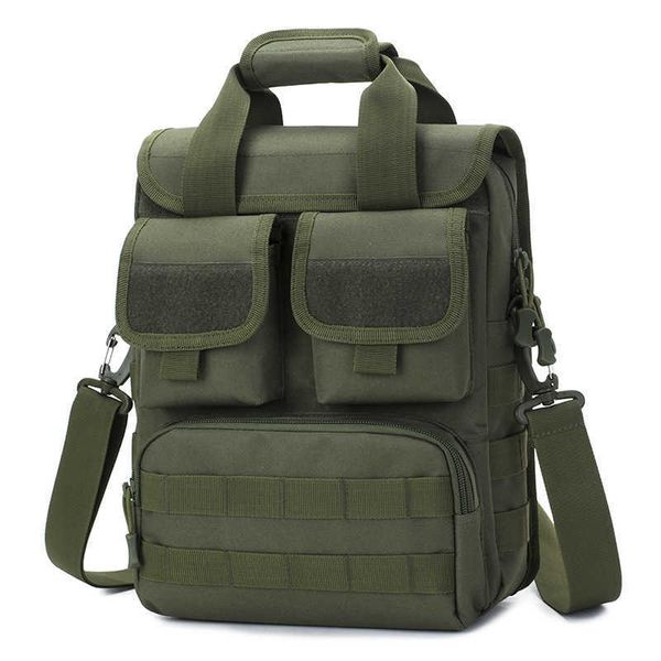 Bolsas de caminhada Bolsa tática Laptop Men Bolsa Militar Bolsa Crossbody Bags Camuflagem Molle Hunting Camping Caminhando Bolsa Esportiva ao ar livre L221014