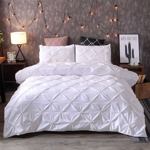 Bettwäsche Sets Set weiße Euro Bettbedeckung mit Kissenbezug Twin Queen Doppel Nordic Bett Kein Blatt King 3pcs 220x240 Home 221014