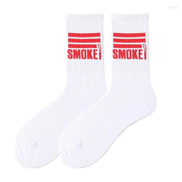 Herrensocken Großhandel Jugendstil SMOKEI Buchstaben Mann Ausflug Sport Exquisite Skateboard Hip Hop Casual Frau Mode Crew Tube