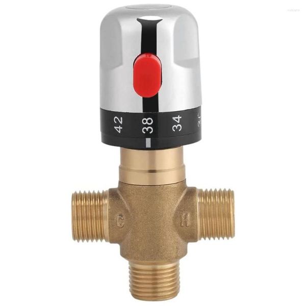 Bad Zubehör Set Thermostat Mischventil Massivem Messing G1/2 Für Dusche System Wasser Temperatur Control Rohr Becken Thermostat