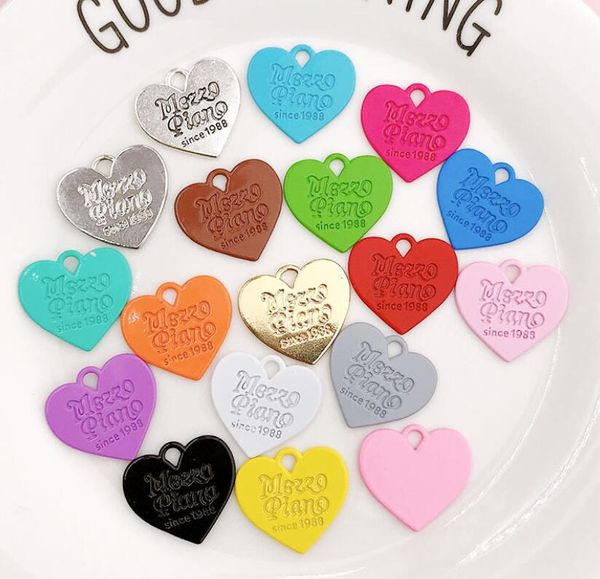 Çocuklar Şeker Renk Mektubu Aşk Kalp Takı Aksesuar Diy Kolye Bilezik Charm Aksesuarları Çok 18 Renk