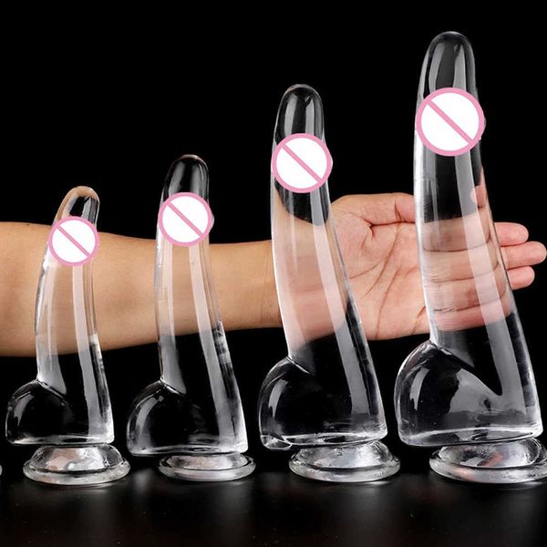 Schönheitsartikel realistische Dildo Saugnapfbecher transparenter Penis Schwanz Höhle Riesige Analstecker weibliche sexy Produkte Sexy Spielzeug für Frauen Erwachsene 18 Sexyshop