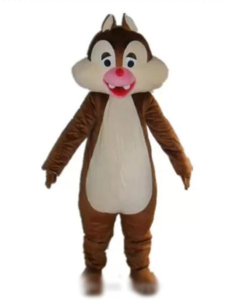 2022 Sconto di vendita in fabbrica di un costume da mascotte scoiattolo marrone con una bocca rossa da indossare per adulti