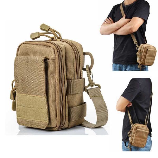 Bolsas de caminhada Nylon Military Tactical Bag Bag de viagens ao ar livre Esporte Esporte Aventura de Aventura Pesca Portátil Molle Tool Bag Gear L221014