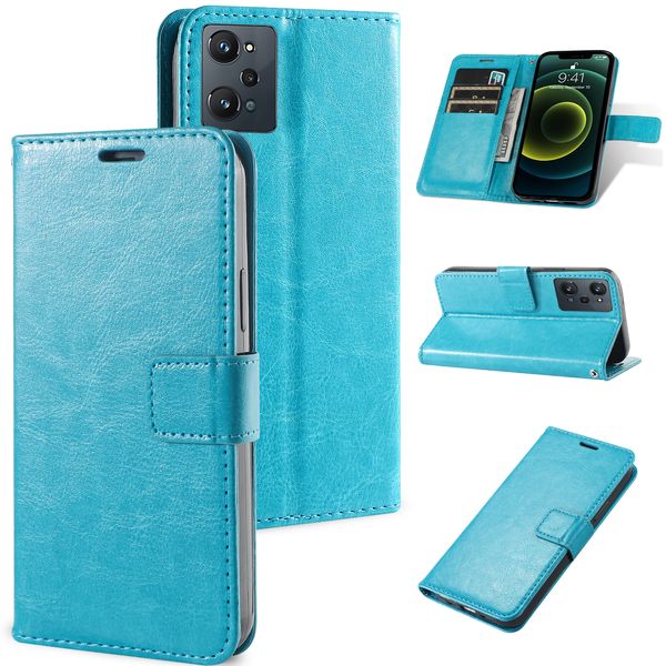 Telefon Fällen Für OPPO Realme C33 C31 C30 C35 A96 A97 A76 A94 GT NEO 3 K10 RENO 8 Pro brieftasche Funda Leder Mit Crazy Horse Fall