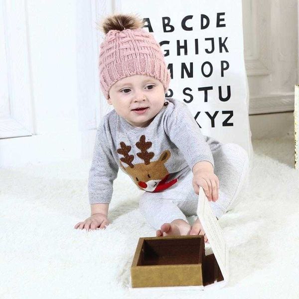 Симпатичная малыша детские вязаные шляпы девочки мальчик детка зима тепло