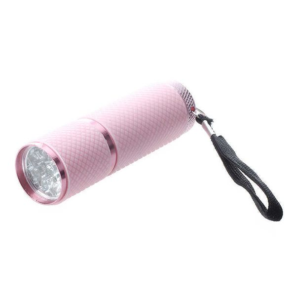 Torce Torce Torce da esterno Mini torcia a 9 LED rivestite in gomma rosa L221014