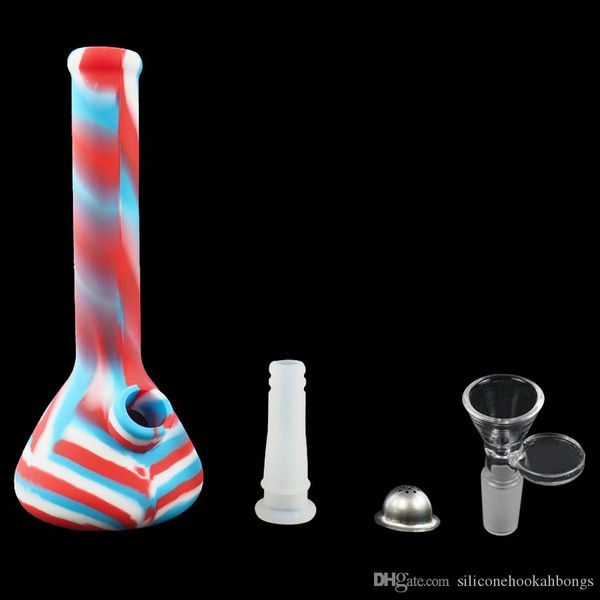 sigaretta del negozio di fumo New Silicone Water Pipe Bong in silicone 7.5 Altezza shisha beaker narghilè per fumare vaporizzatore di cera alle erbe secche Bong portatile