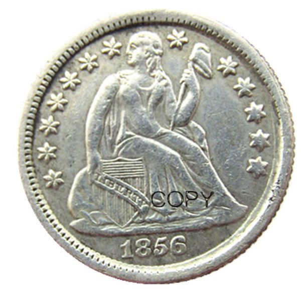 США Liberty Seated Dime 1856 P/S Craft Посеребренная копия монеты металлические штампы производство заводская цена