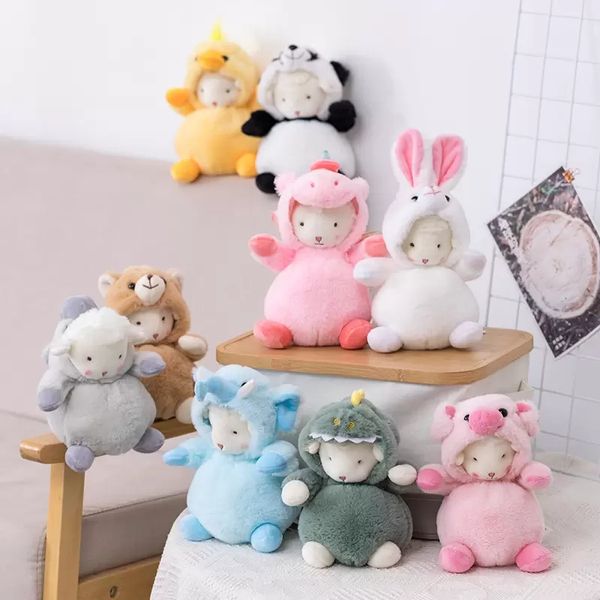 Sevimli küçük koyun bebek peluş oyuncaklar süper sevimli süslemeler küçük çocukların doğum günü hediyesi zm1017