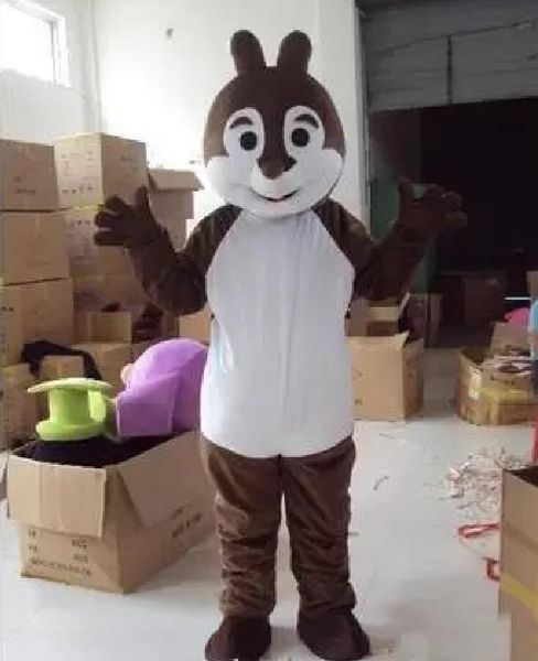 Sconto vendita di fabbrica chipmunk Natale costume della mascotte vestito operato formato adulto cartone animato vestito marrone chipmunk mascotte Halloween