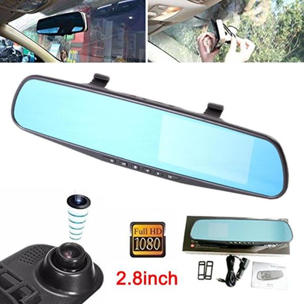 Accessori interni Specchietto retrovisore per auto DVR Registratore di guida Dash Cam Schermo 1080PS Schermo da 2,8 pollici Antiabbagliante Blu Auto Vista posteriore