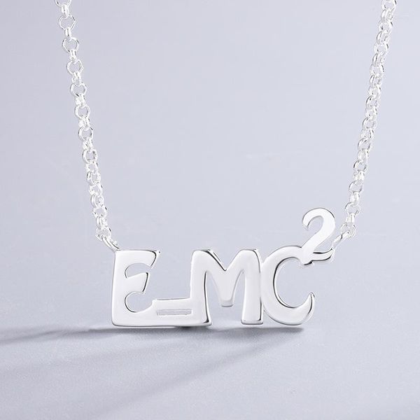 Цепочки Basdoll 925 Sterling Silver E MC2 Письмо ожерелье для женщин.